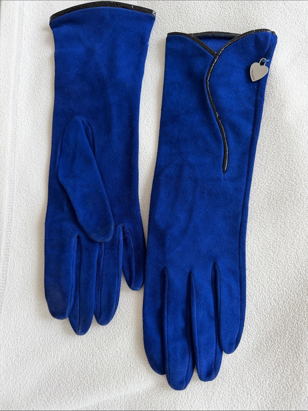 MOSCHINO WOMEN GLOVES BLUE SIZE 6 🇮🇹